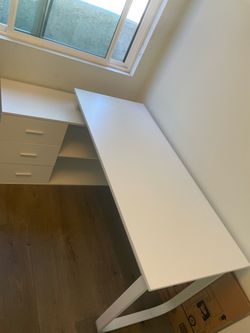 Desk w/ attached drawers
