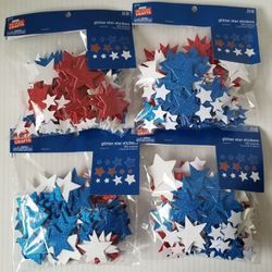 Patriotic Foam Glitter Stickers NEW