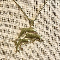 14KT Real Gold Dolphin Pendant 