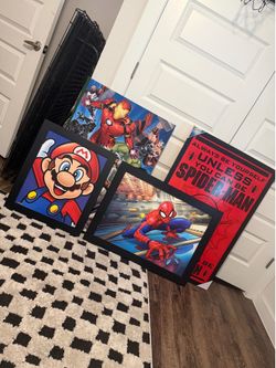 Mario/ Spider Man/ Avengers Canvas