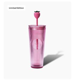 Starbucks clear pink strawberry tumbler