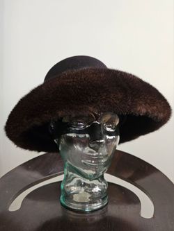 Mink Vintage Style 1990s Birger Christensen Black Felt Hat IOB