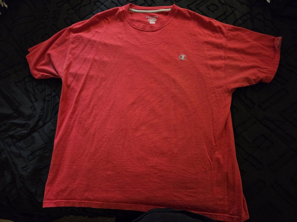 Champion Red Logo T-Shirt Men's 2XL. Tee. XXL