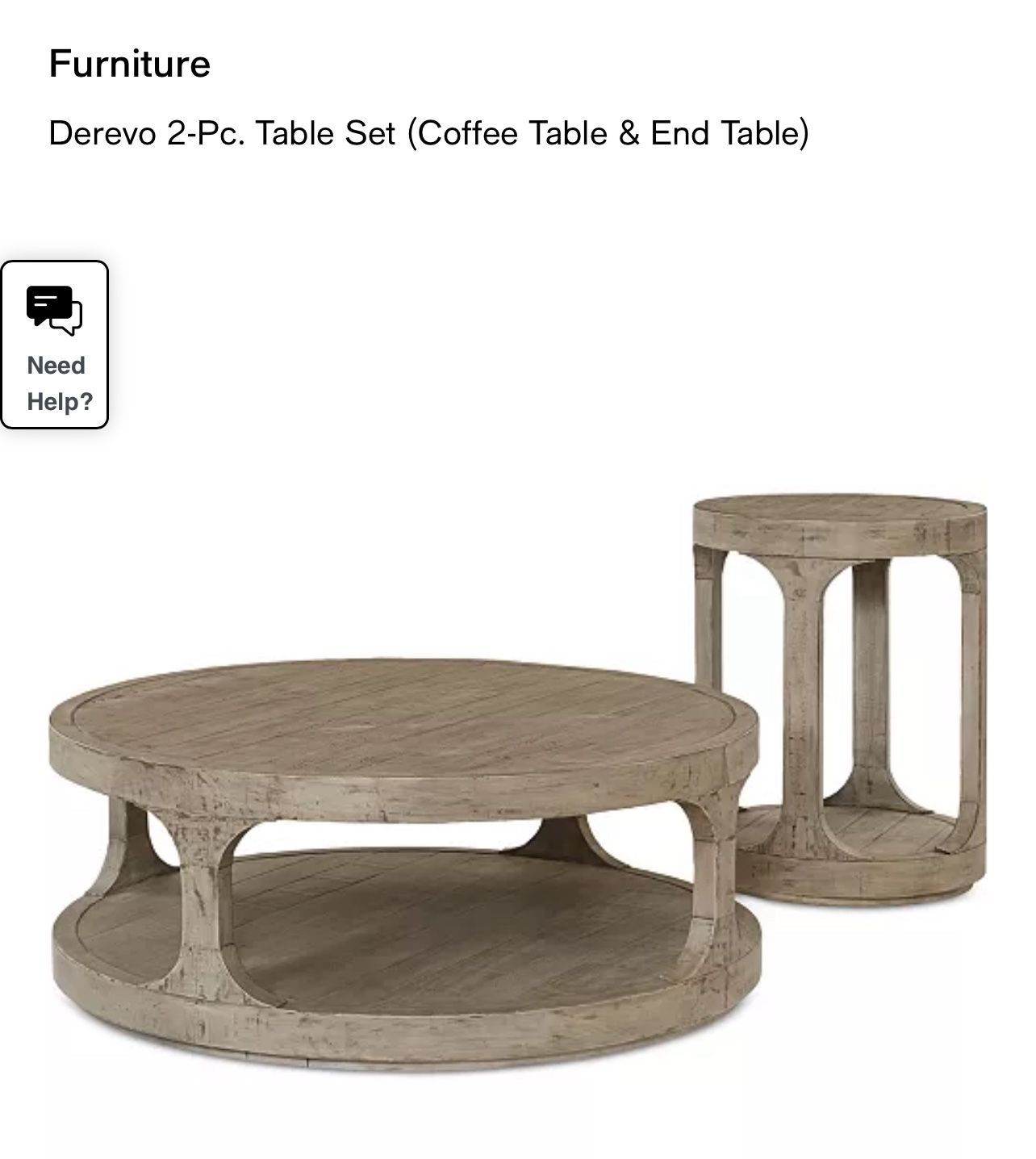 Macys Derevo Coffee and End Table Set