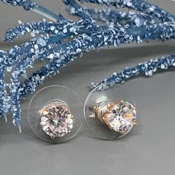 Swarovski Crystal Round Delicate Stud Earrings