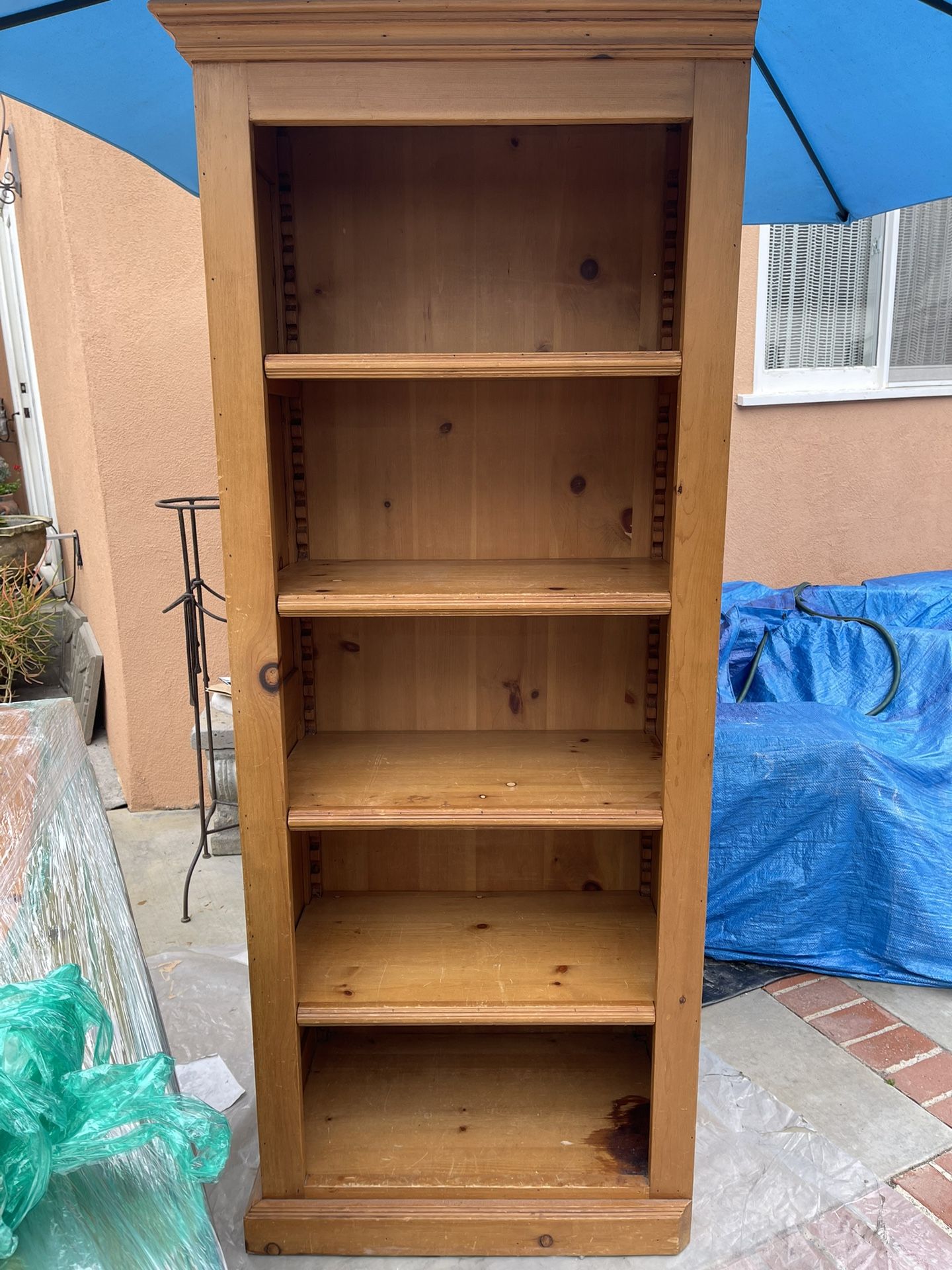 Solid Rustic Pine Wood Bookcase Or Shelving Unit