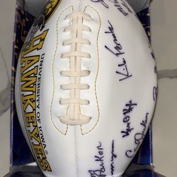 Iowa Hawkeyes 10X Signed Football: Kirk Ferentz, Phil Parker, Jim Parker, Carl Jackson, Ken O’Keefe, Joe Philbin, Luther Edwards And 3 Others. 