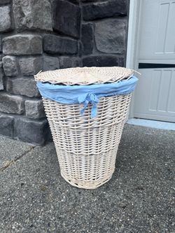 White Wicker laundry hamper