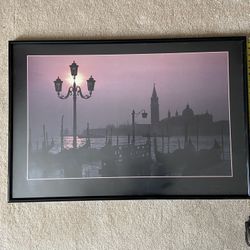 Large Picture with Frame. Home Decor. Venice Scene 