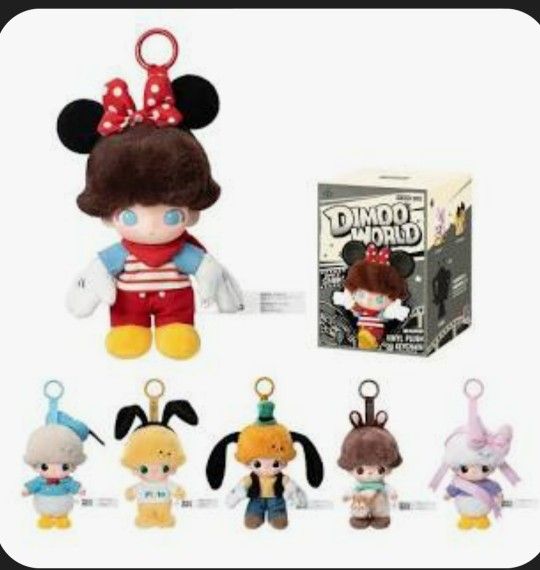 New Authentic Sealed Popmart Dimoo World Disney Series Vinyl Plush Set