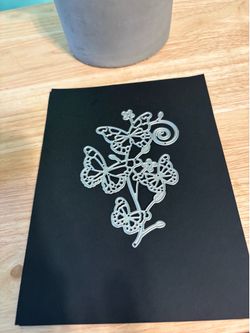 Intricate Butterfly & Floral Metal Cutting Die - Silver