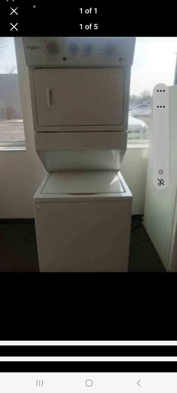 Washer and electric dryer stacker with warranty 