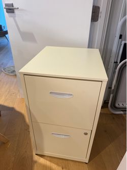 Cream 2-Drawer Locking File Cabinet
