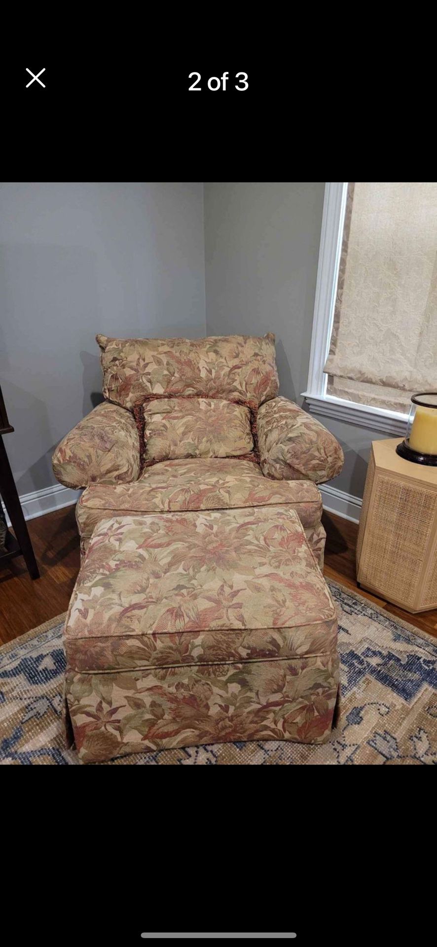 Comfy Armchair With Matching Ottoman 