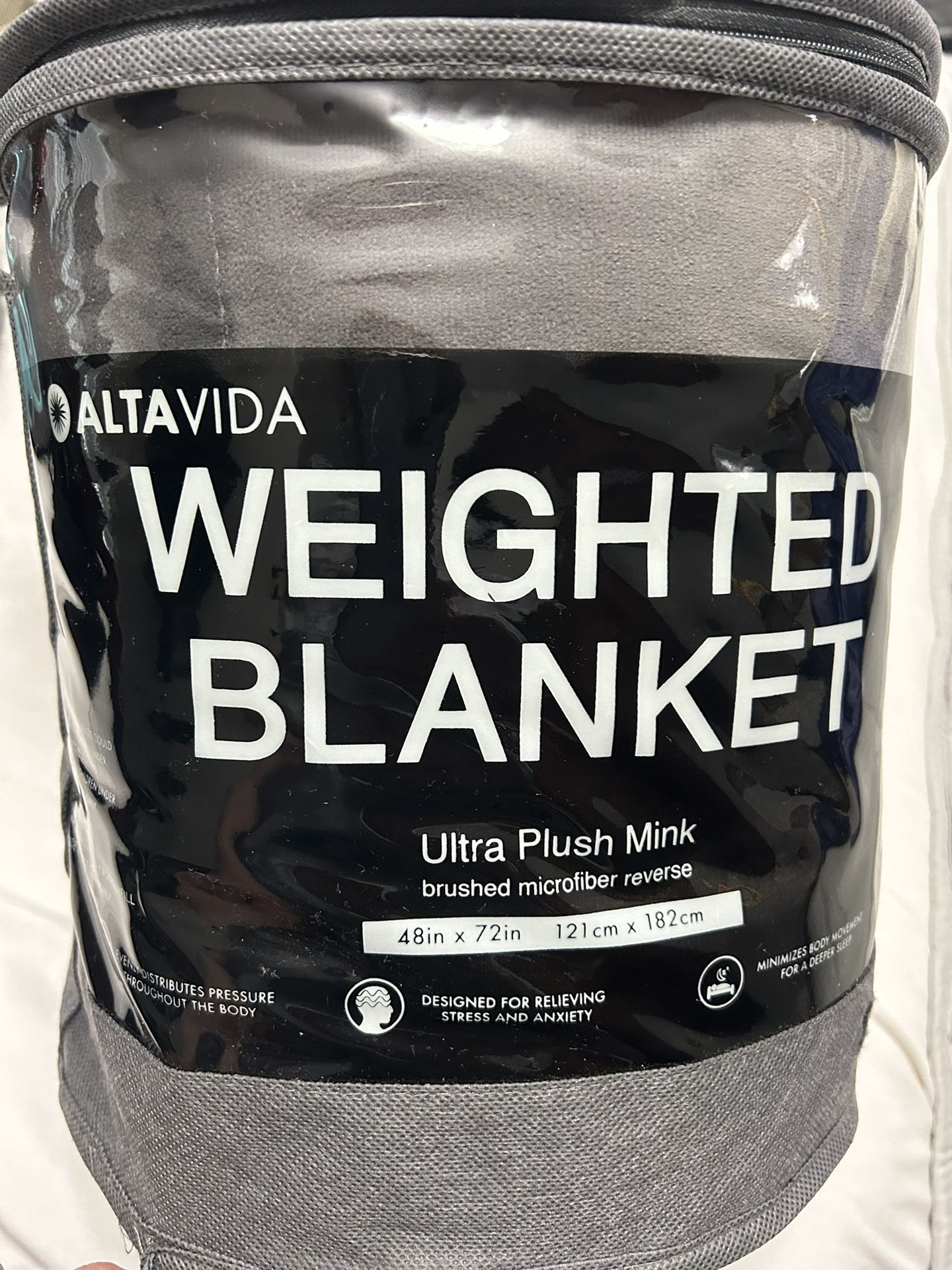 Weighted Blanket 12lb Relieve stress & Anxiety. Gray NWT