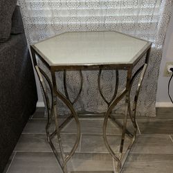 Hexagon Side Table, White 