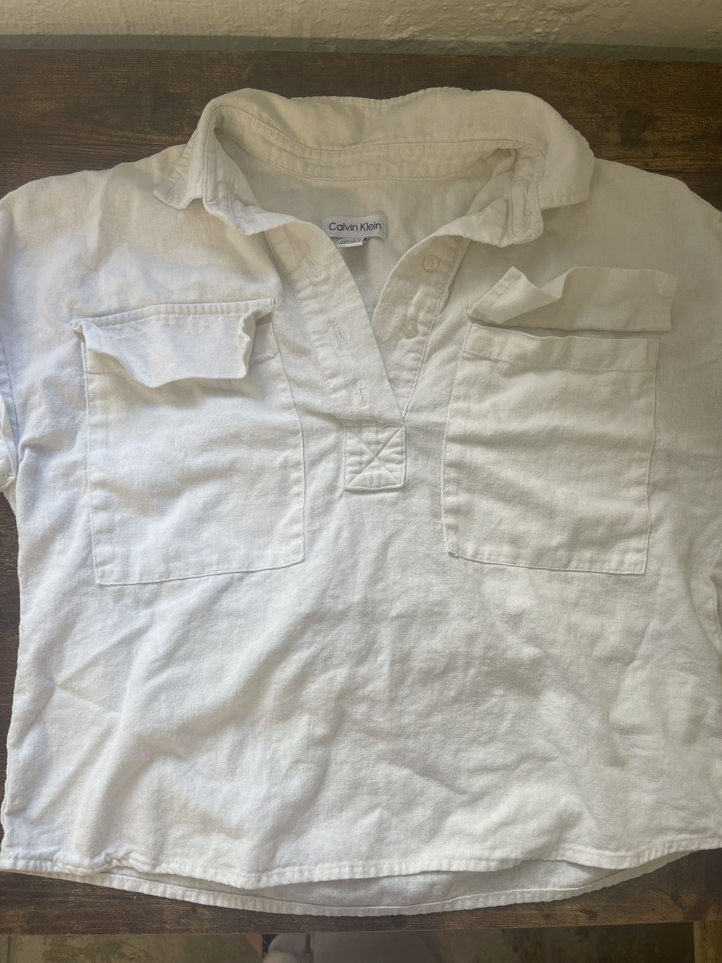 White Collared T Shirt