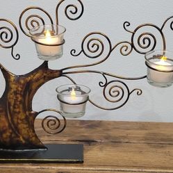 Beautiful Metal Candle Holder Tree 11.5" Tall X 15" Wide 