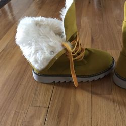Yellow Suede Boots