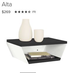 Metal and Wood Floating Shelf Nightstand - USA Made Room and Board Alta