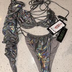 Metallic Silver Rave Set