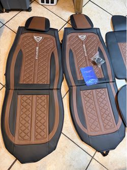 New full set of quality padded faux leather car seat covers, everything is included