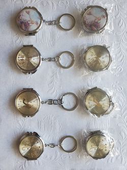 1 Dozen Compact Mirror Keepsake Keychain Party Favors, Baptism, Weddings, Quinceañera. Recuerdos de Bautizo, Quinceñera, Bodas.