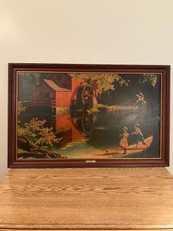 Vintage Old Mill Stream Framed Print (Paul Detlefsen)
