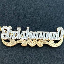 Jewelry 10k solid two tone yellow white gold Trishauna Pendant charm
