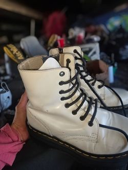 White Dr. Martins Jadon Platforms