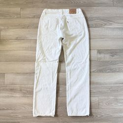Vintage 80’s Distressed Levi’s 501 White Jeans 
