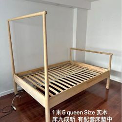 Queen Size Bed Frame And Mattress $200