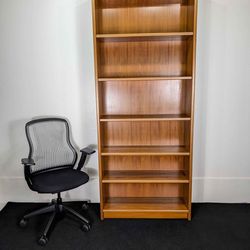 Large 6 Shelf Danish Modern Teak Bookshelf
