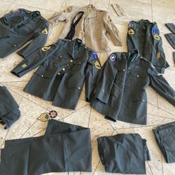 Large vintage lot collection Vintage Era Army dress uniform uniform coat jackets military paratrooper 