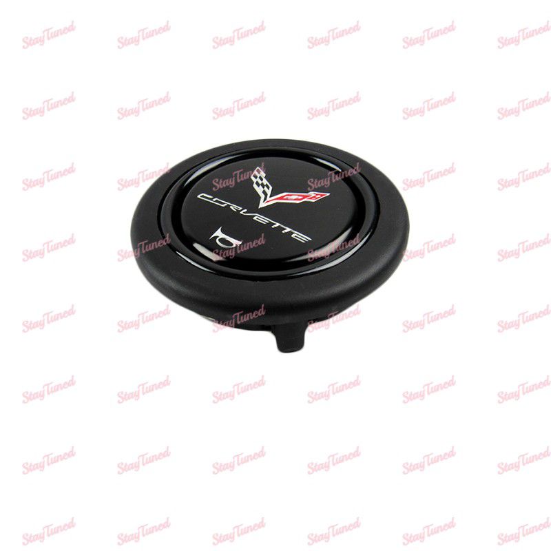 New Sport Steering Wheel Horn Button Black fits All Corvette MOMO RAID NRG X1 -(4-HORN-CORVETTE-BK