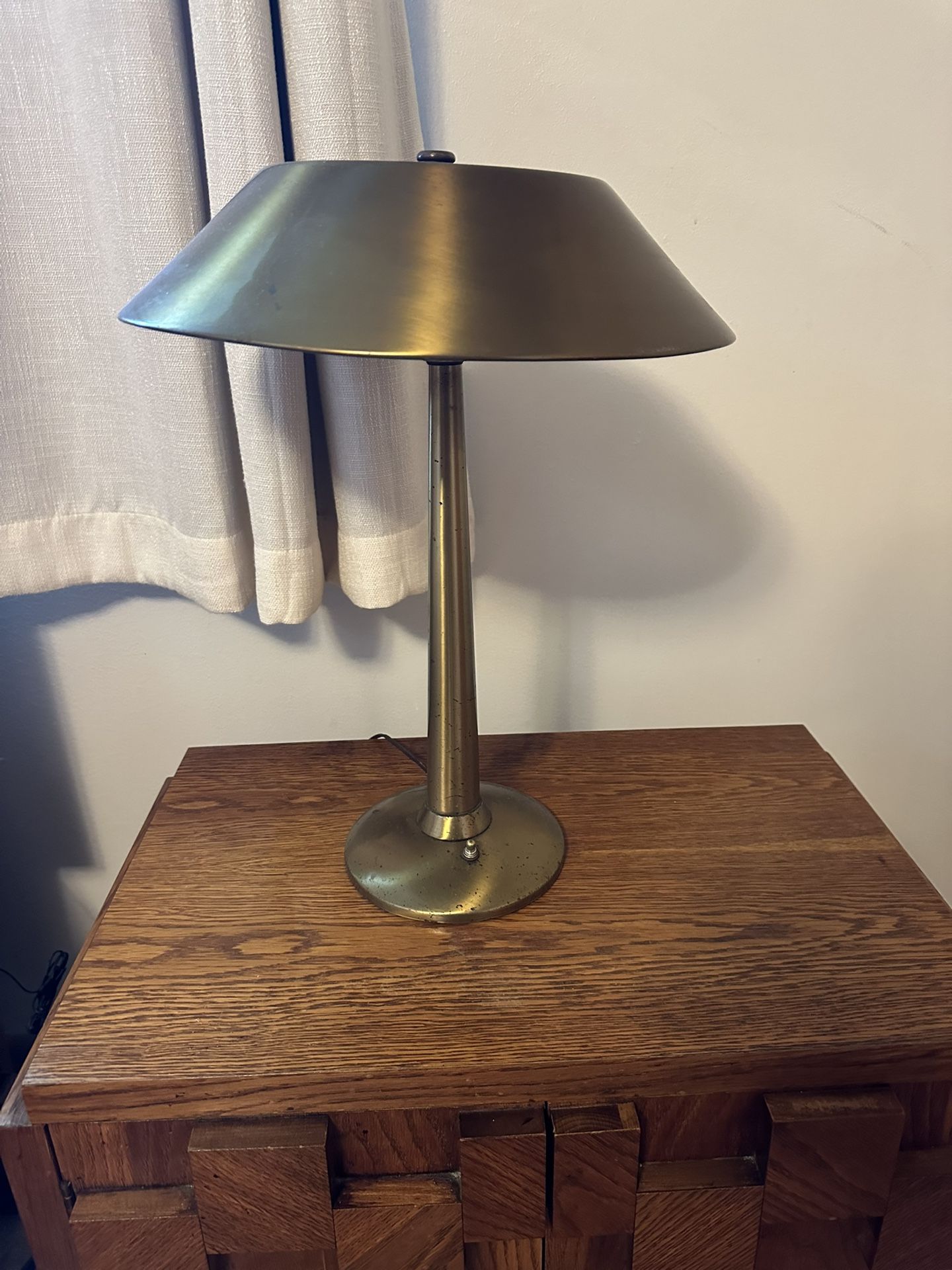 Mid Century National Lighting Company Brushed Brass UFO Table Lamp