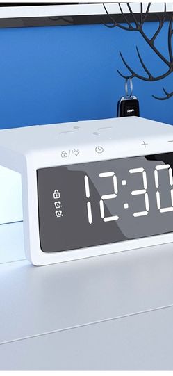 Digital Alarm Clock with Wireless Phone Charger for Bedroom