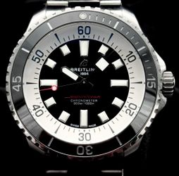 Breitling Superocean 44MM Black Dial Steel Bracelet Ref A173762