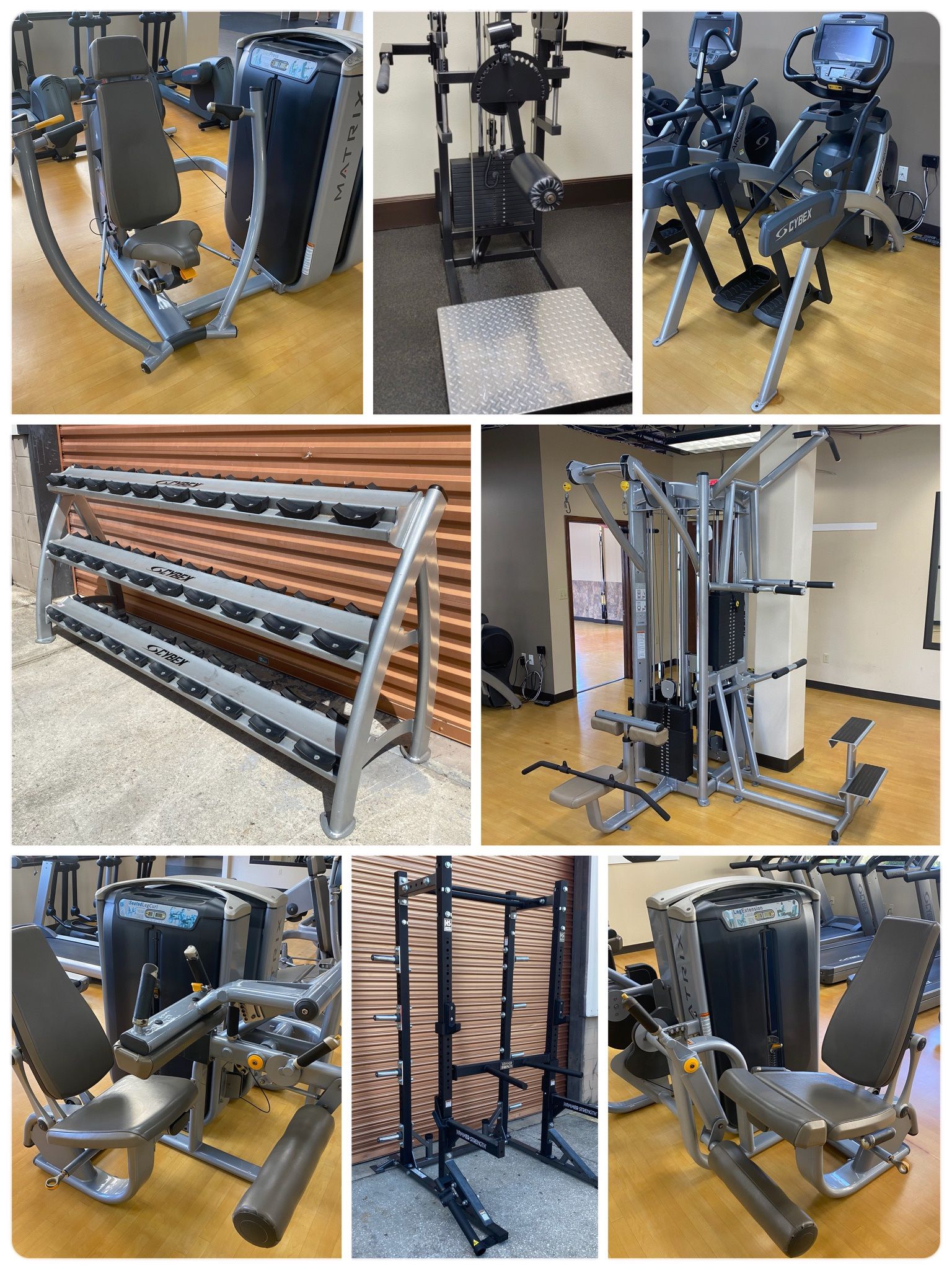 Gym Fitness Dumbbell Olympic Weight Plate Bar Barbell Bench Rack Power Squat Leg Curl Extension Chest Rower Rogue Treadmill Spin Bike