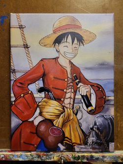 One Piece Luffy Art Canvas Print