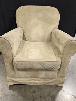 Comfortable Upholstered Club Chair in Light Beige