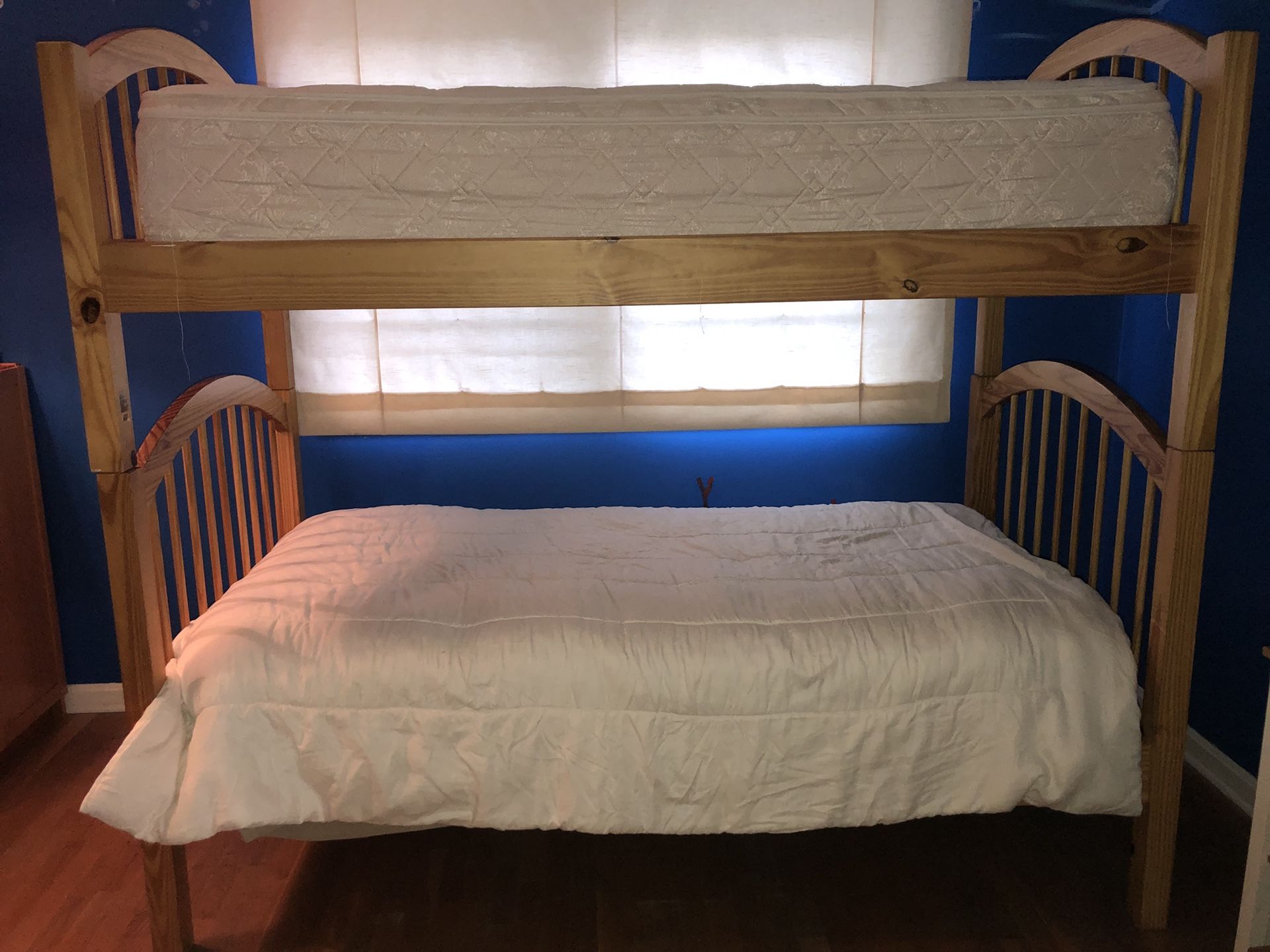 Bunkbed, bunk bed, pine, with mattresses