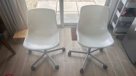 White IKEA Rolling Chairs