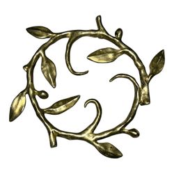 Michael Aram Leaf Vine Trivet Silverplated Bronze Handmade 6” Signed