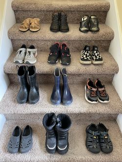 Woman Shoes Size 6, 7 And Boy Shoes Size 10, 13, 13.5, 1, 2 And 2.5