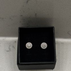1.24ct Moissanite Halo Stud Earrings