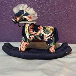 Loomco Victorian Lane Plush Stuffed Rocking Horse Toy Floral Flowers Pattern