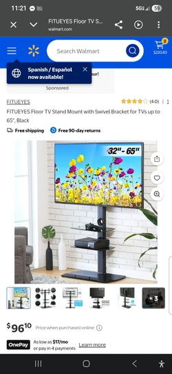 FITUEYES Floor TV Stand Mount with Swivel Bracket for TVs up to 65"