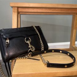 Rebecca Minkoff M.A.C. black / gold chain crossbody bag