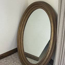 Oval Wall Glass Mirror With Gold Frame